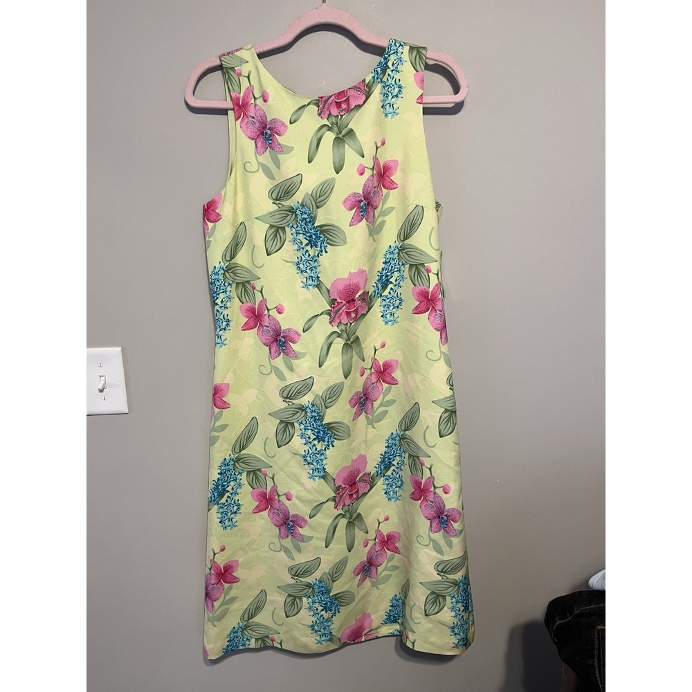 Tommy Bahama Vintage 100% Silk Tropical‎ Flowers Sleeveless Dress Womens Size 10